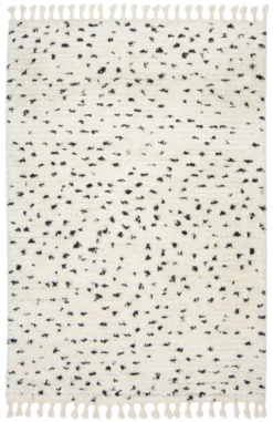 Hoogpolig Vloerkleed - Capri (zwart/beige)