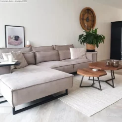 Wollen-vloerkleed - Dhurry (natuur) -Tapijt Winkel 16.huisjeuit1904dhurrynatur1.jpg