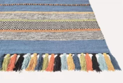 Vloerkleed Katoen - Bouira (blauw/multi) -Tapijt Winkel bouira blue matta carpet teppichen 003.jpg