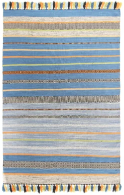 Vloerkleed Katoen - Bouira (blauw/multi)