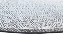 Rond Vloerkleed - Monsaraz (zwart) -Tapijt Winkel brussels weave 20.5323 night 01 matta carpet teppich 03rr.jpg