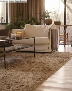 Hoogpolig Vloerkleed - Kanvas (beige) -Tapijt Winkel camillasrum kanvasbeige.jpg