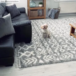 Hoogpolig Vloerkleed - Loja (grijs) -Tapijt Winkel credbilder mall loja.jpg