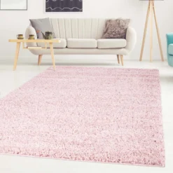 Hoogpolig Vloerkleed - Trim (roze) -Tapijt Winkel csha 500 pink raum 1.jpg