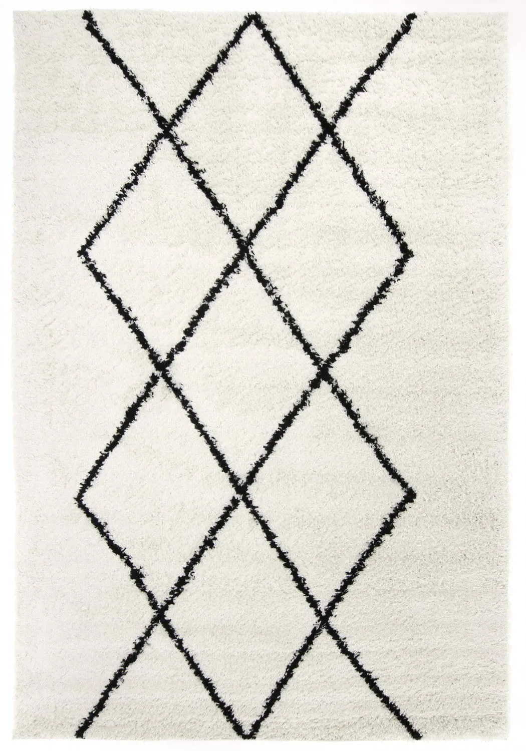 Hoogpolig Vloerkleed - Marsa (zwart/wit)