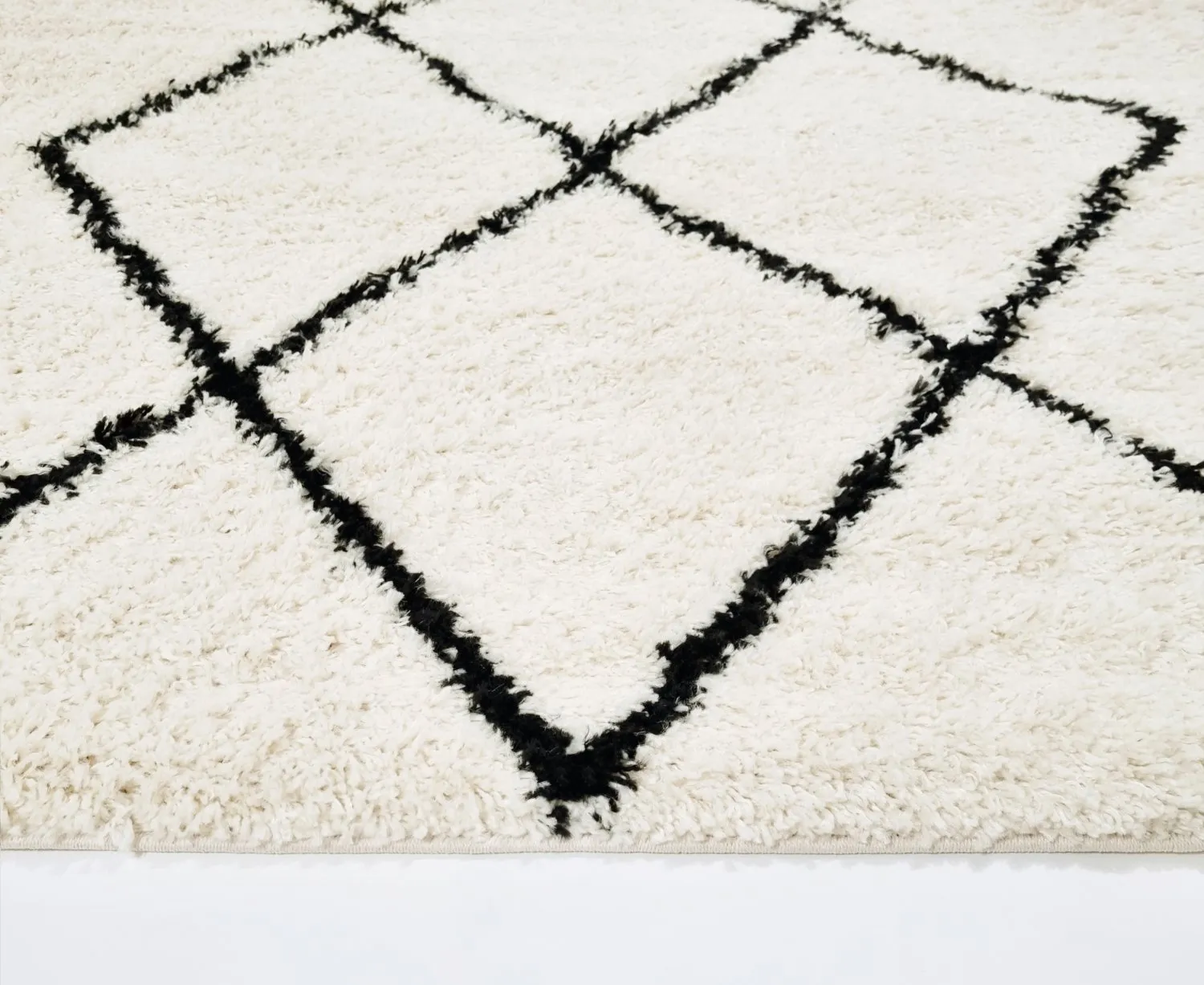 Hoogpolig Vloerkleed - Marsa (zwart/wit) - Afbeelding 2