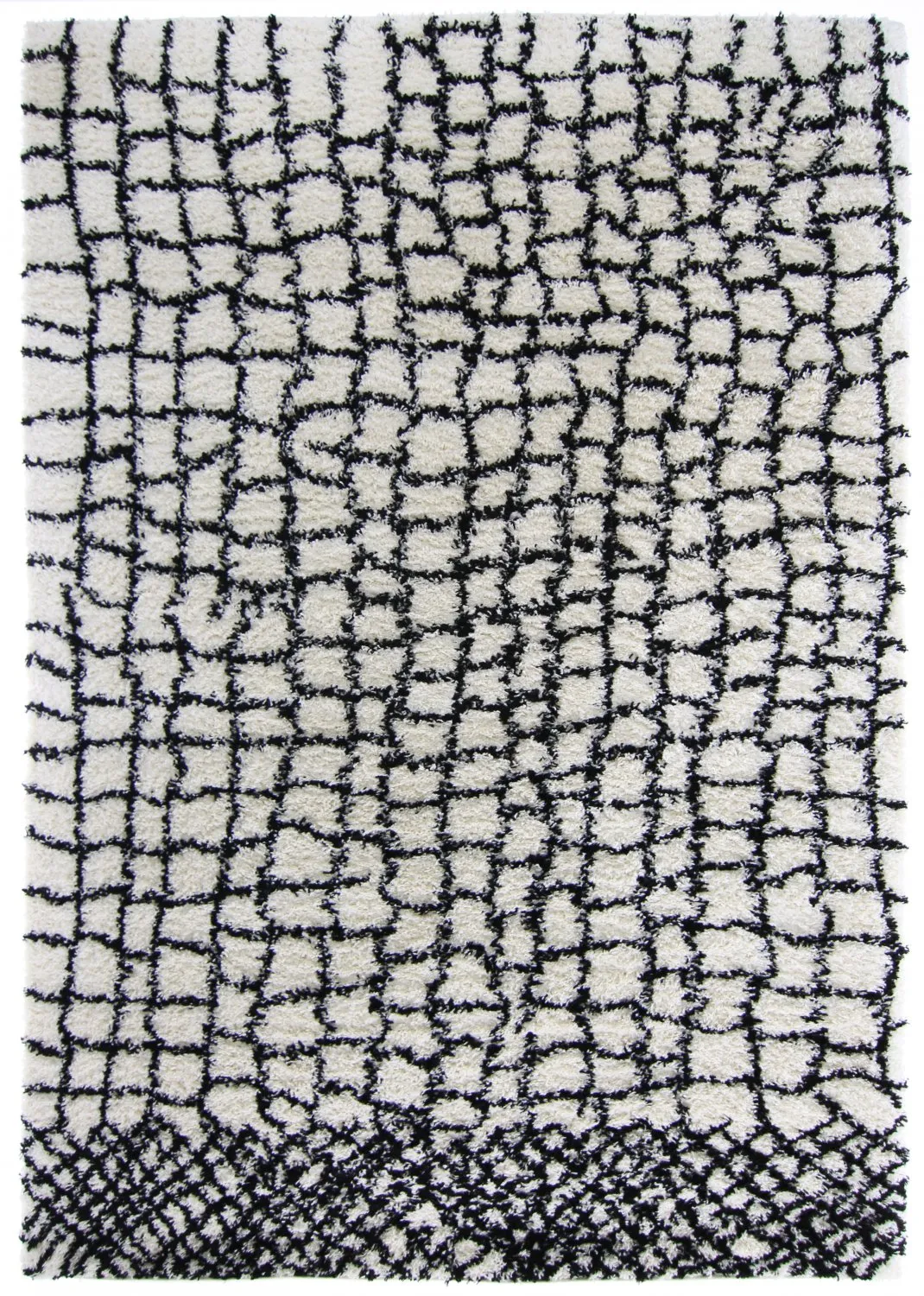 Hoogpolig Vloerkleed - Taverna (zwart/wit)