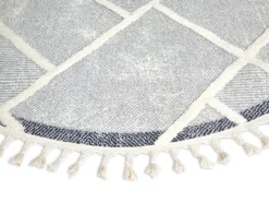 Ronde Vloerkleden - Indoor/Outdoor Boston (grijs) 7 Ronde Vloerkleden - Indoor/Outdoor Boston (grijs) -Tapijt Winkel in out boston gra quincey a1072a cremegrey round matta carpet teppich03rr.jpg