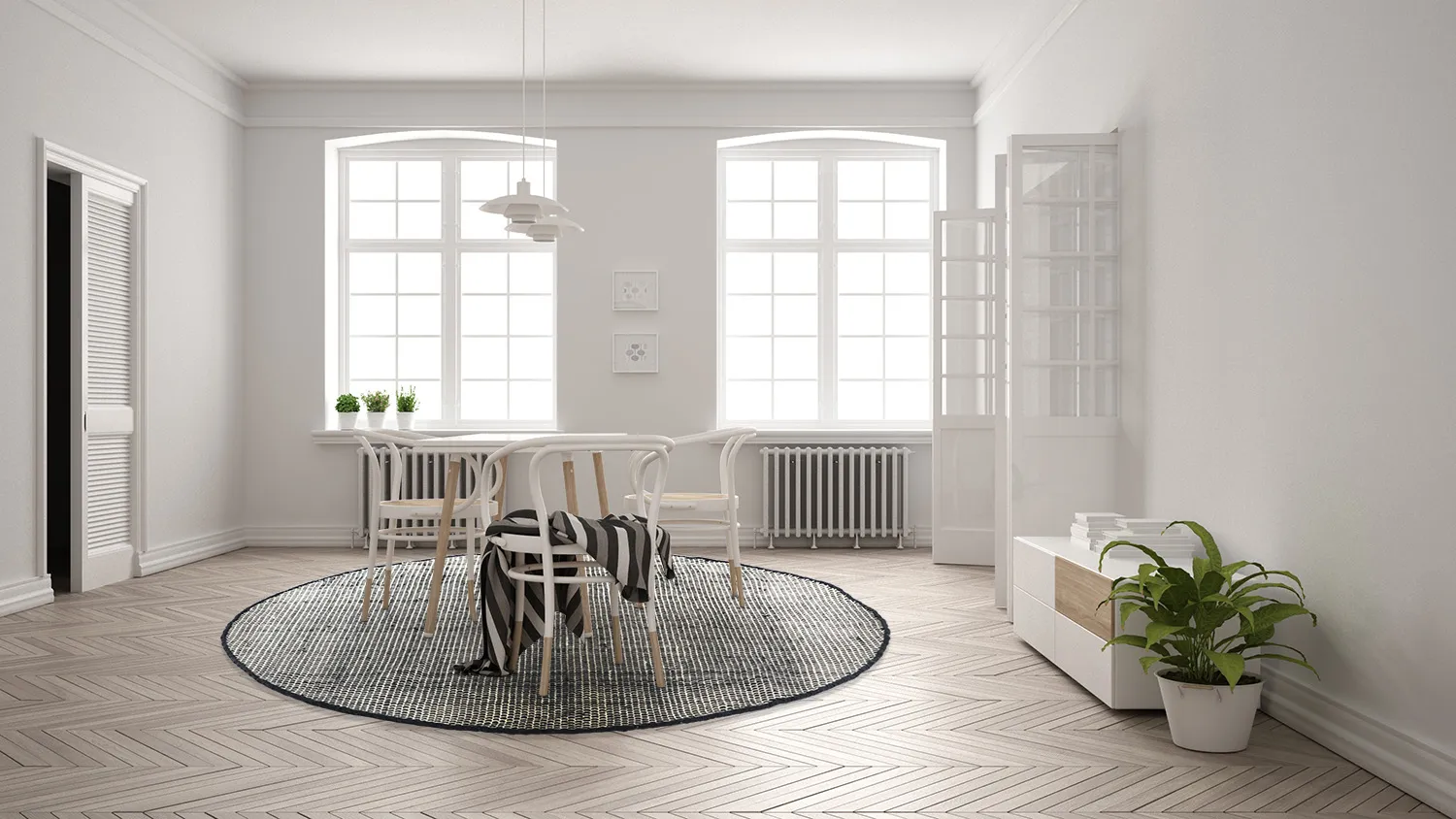 Ronde Vloerkleden - Coastal (zwart/wit) 4 Ronde Vloerkleden - Coastal (zwart/wit) - Afbeelding 2