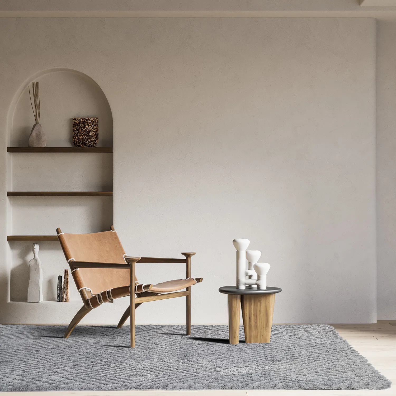 Hoogpolig Vloerkleed - Stettin (grijs) 4 Hoogpolig Vloerkleed - Stettin (grijs) - Afbeelding 2