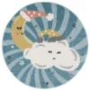 Kindervloerkleed -Night Clouds Rond (multi) -Tapijt Winkel kinderteppich anime 9380 blau 120x120 rund.jpg