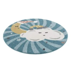 Kindervloerkleed -Night Clouds Rond (multi) -Tapijt Winkel kinderteppich anime 9380 blau 120x120 rund 6.jpg