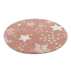 Kindervloerkleed - Stars Rond (roze) -Tapijt Winkel kinderteppich anime 9387 rose 120x120 rund 6.jpg