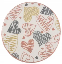 Kindervloerkleed - Hearts Rond (multi)
