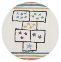 Kindervloerkleed - Hopscotch Stars Rond (multi)