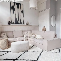 Hoogpolig Vloerkleed - Marsa (zwart/wit) -Tapijt Winkel marsasvartvit ninaanouk.jpg