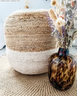 Ronde Vloerkleden - Medina (jute) -Tapijt Winkel meisjes.in .huis medinaochjutepuff1.jpg