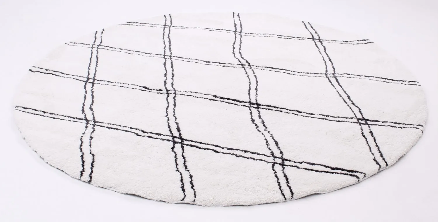 Ronde Vloerkleden - Morocco (zwart/wit) 4 Ronde Vloerkleden - Morocco (zwart/wit) - Afbeelding 2