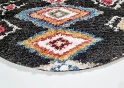 Ronde Vloerkleden - Macchia (zwart/multi) -Tapijt Winkel ozkaplan.napoli.a0973a.black .round macchia svartmulti ryamatta faux fur carpet hochflorteppiche01copy3.jpg
