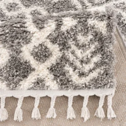 Hoogpolig Vloerkleed - Loja (grijs) -Tapijt Winkel pulpy shaggy a514 gray 3.jpg