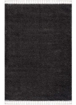 Hoogpolig Vloerkleed - Cudillero (zwart/antraciet)