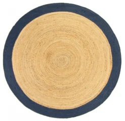 Ronde Vloerkleden - Taki (jute/blauw)