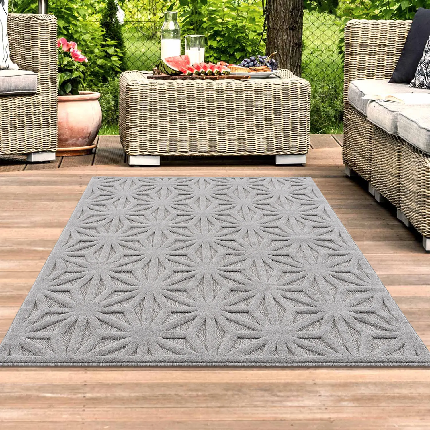 Shaggy Indoor-Outdoor - Preston (grijs) 4 Shaggy Indoor-Outdoor - Preston (grijs) - Afbeelding 2