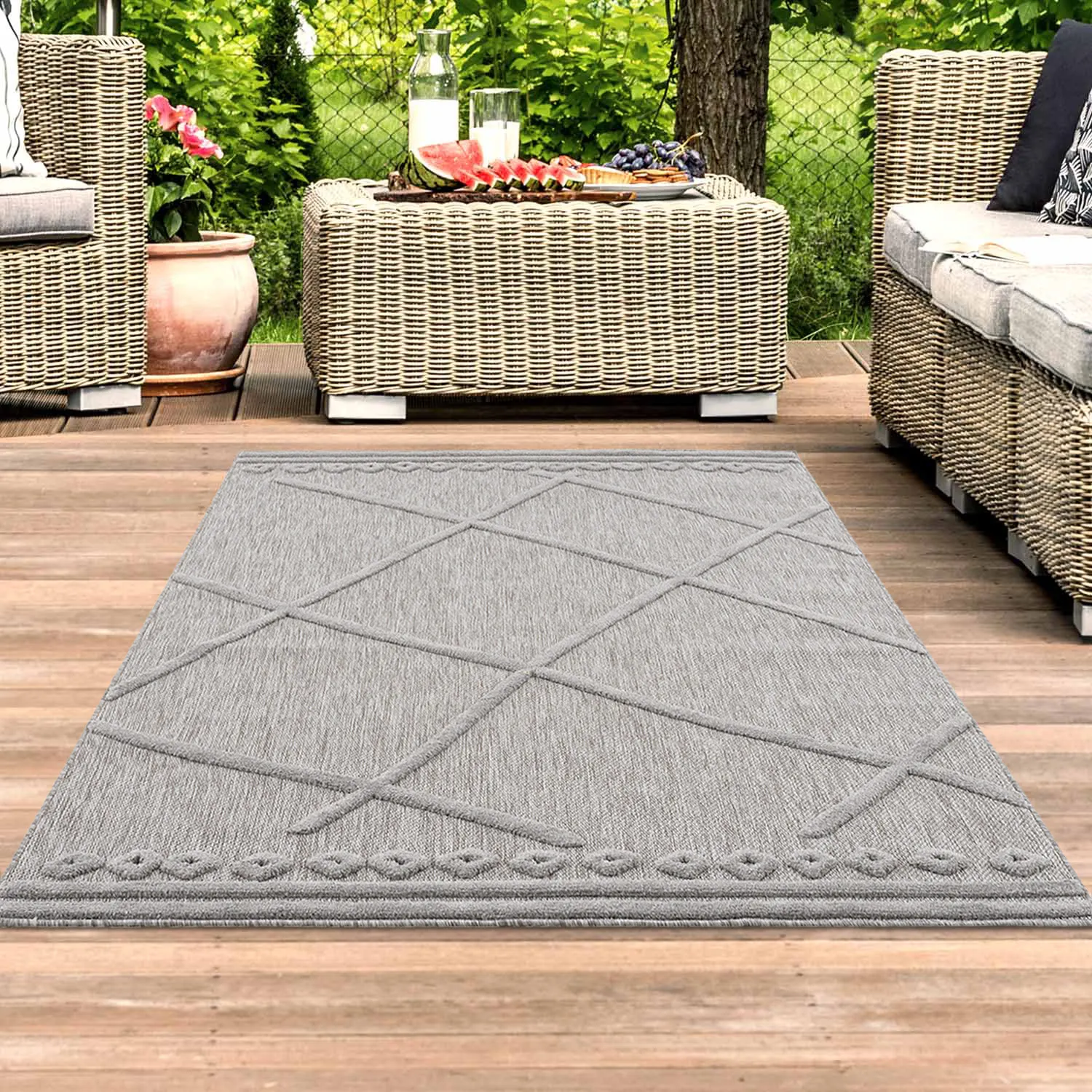 Shaggy Indoor-Outdoor - Newhaven (grijs) 4 Shaggy Indoor-Outdoor - Newhaven (grijs) - Afbeelding 2