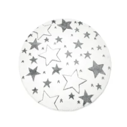 Kindervloerkleed - Bueno Stars Rond (wit)