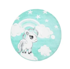 Kindervloerkleed - Bueno Ponny (turkoois) -Tapijt Winkel screenshot 2019 06 12kinderteppichmiteinhornbuenokids1450mintflachflor teppichmitsternen2.png