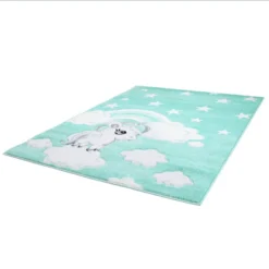 Kindervloerkleed - Bueno Ponny (turkoois) -Tapijt Winkel screenshot 2019 06 12kinderteppichmiteinhornbuenokids1450mintflachflor teppichmitsternen9.png