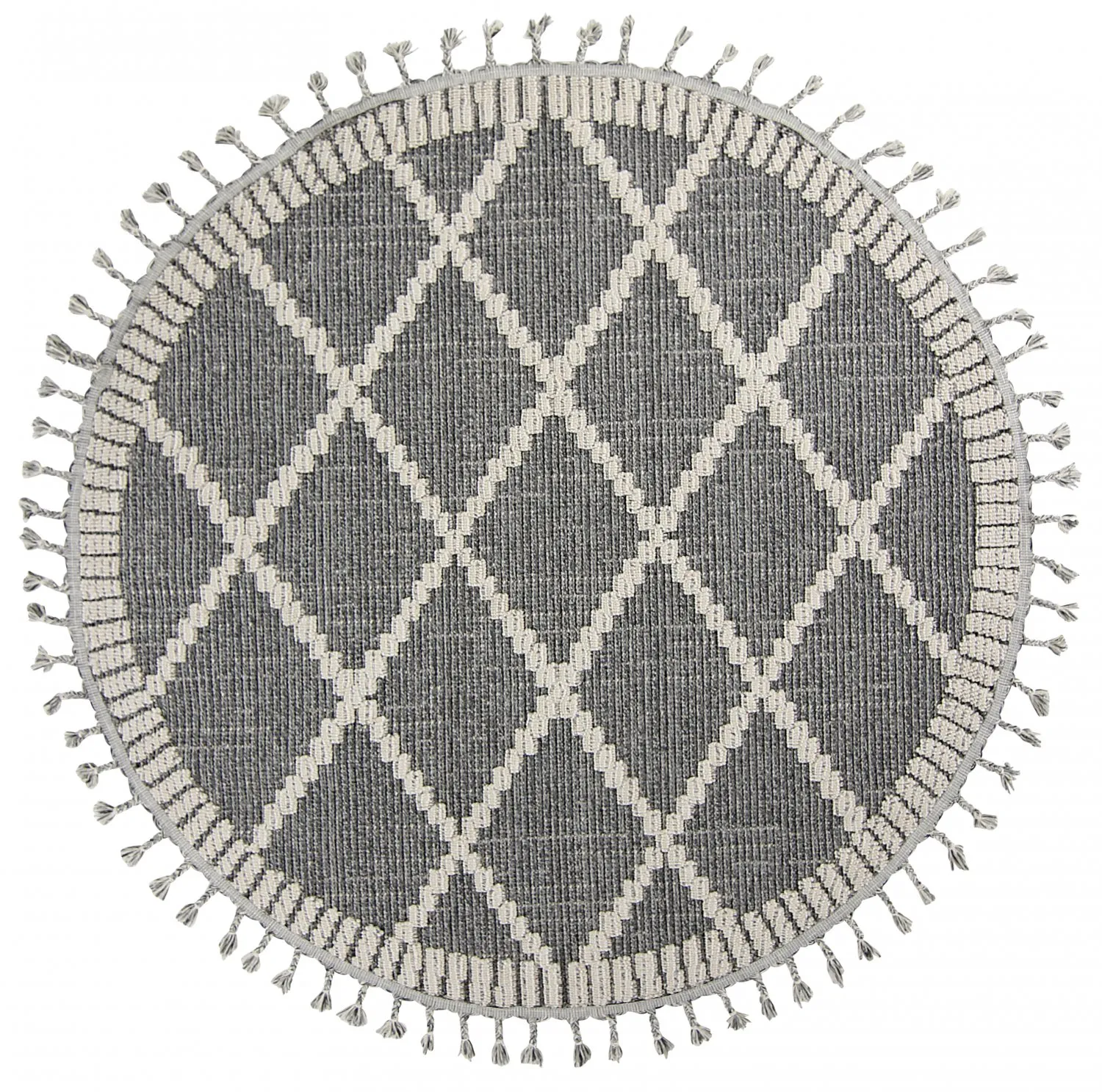 Ronde Vloerkleden - Indoor/Outdoor Alexandria (donker Grijs) 3 Ronde Vloerkleden - Indoor/Outdoor Alexandria (donker Grijs)