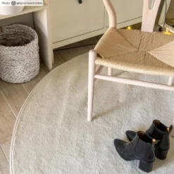 Rond Vloerkleed - Sunayama (wit) -Tapijt Winkel sunayama vit 4.jpg