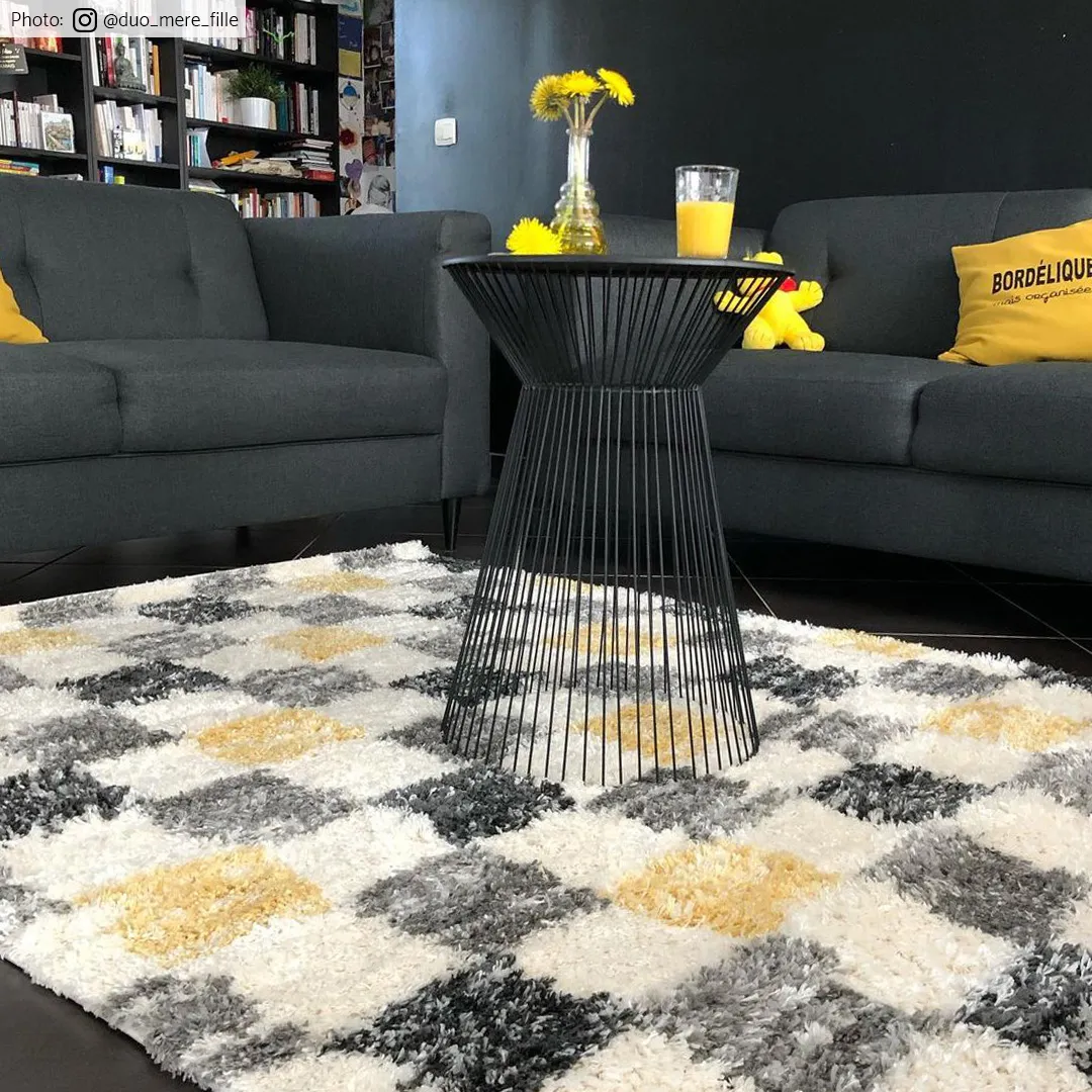 Hoogpolig Vloerkleed - Tellaro (grijs-geel) 4 Hoogpolig Vloerkleed - Tellaro (grijs-geel) - Afbeelding 2