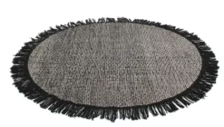 Ronde Vloerkleden - Pike (zwart) 8 Ronde Vloerkleden - Pike (zwart) -Tapijt Winkel ullmatta pike svart round fringes.black wool carpet ullmatta wollteppich 02r.jpg