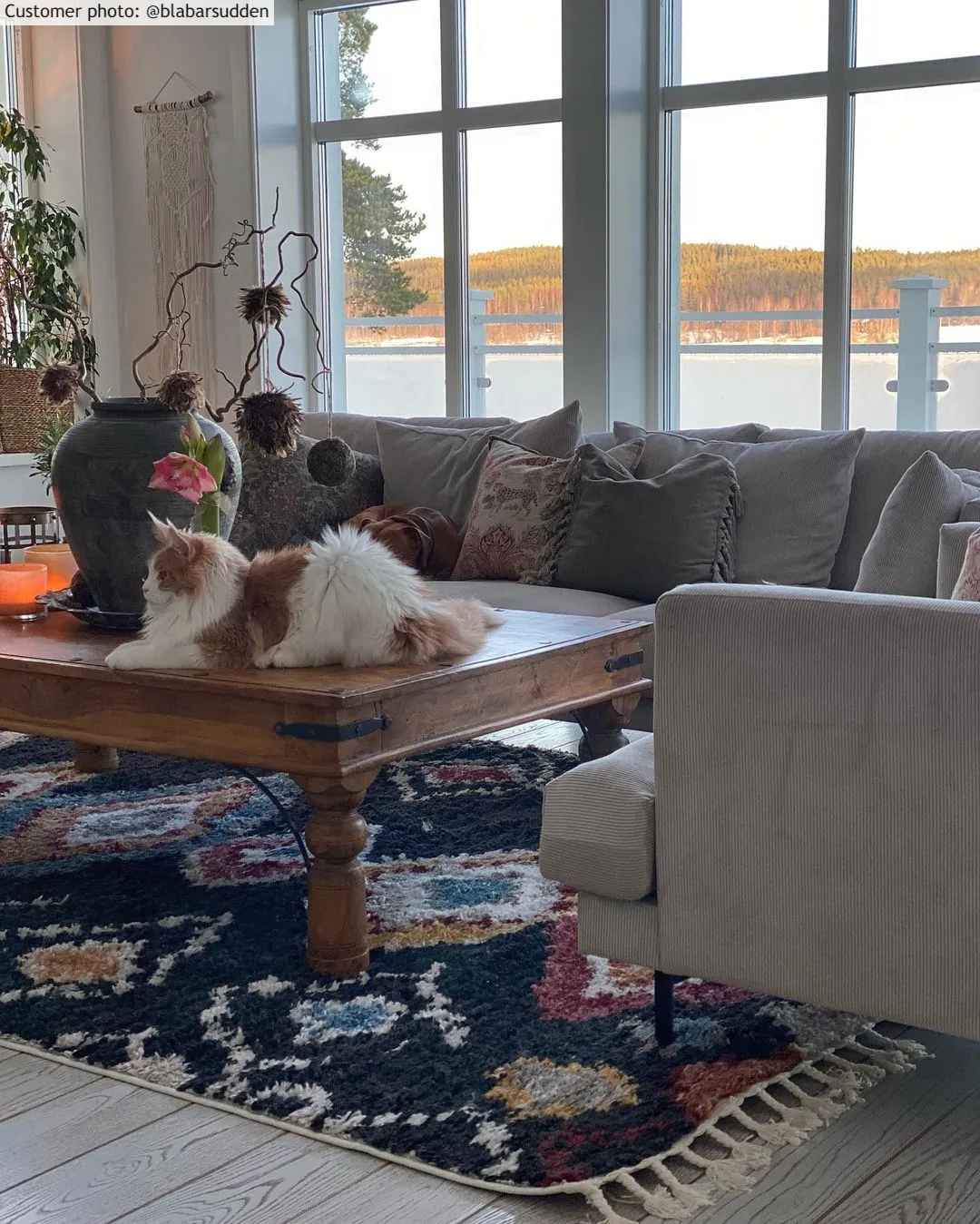 Hoogpolig Vloerkleed - Macchia (zwart/multi) 4 Hoogpolig Vloerkleed - Macchia (zwart/multi) - Afbeelding 2